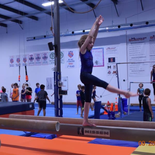 Gymnastics equipment during open gym