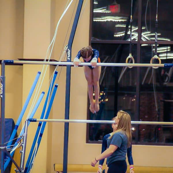 Gymnastics training session