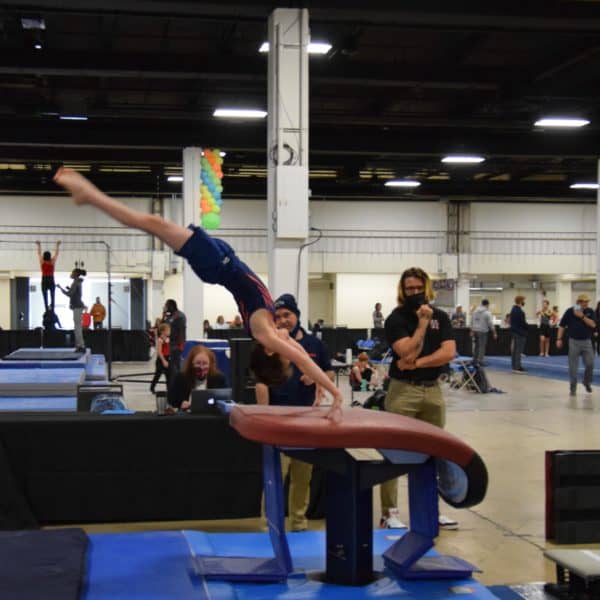 Gymnast on vault