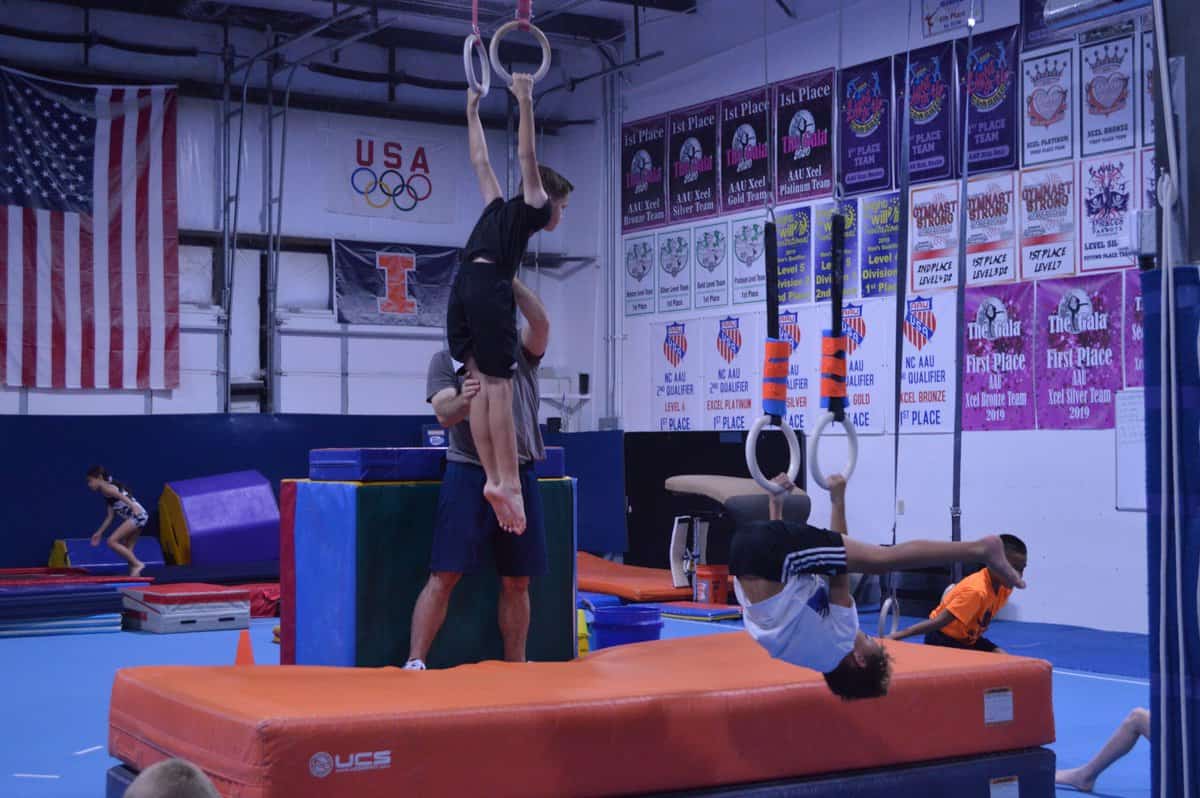 Recreational gymnasts on the floor